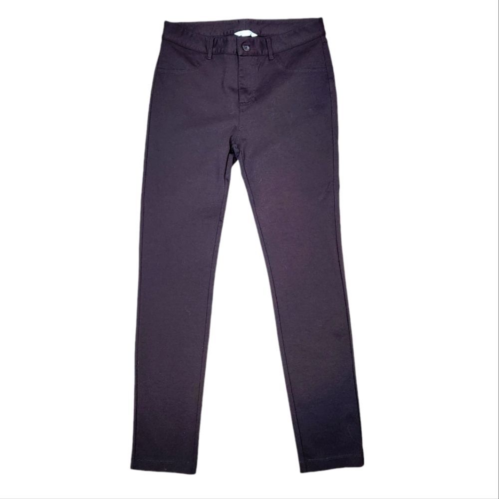 Garnet Hill Pants Dress Trousers‎ Brown Slim Straight Leg Stretch Pockets 6